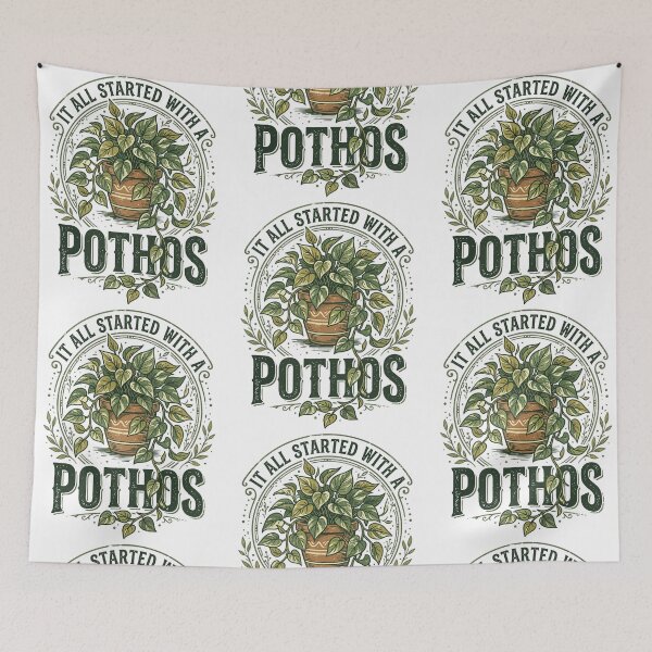 Item preview, It All Started With A Pothos Plant Lover Houseplant Gardening Design designed and sold by phoebelevine.