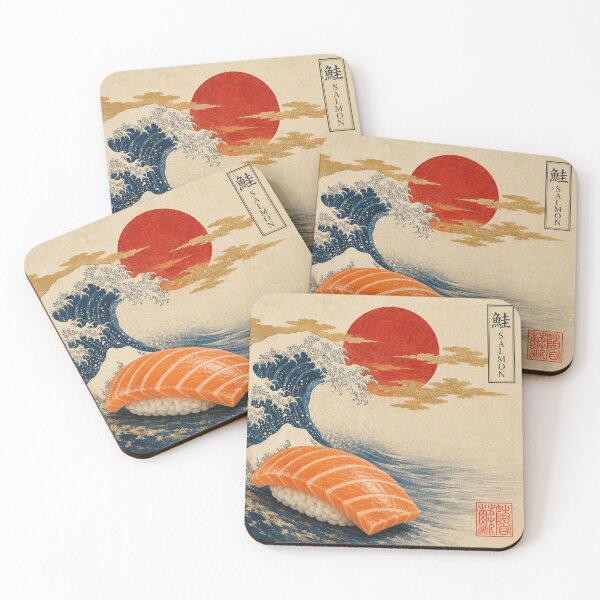Item preview, Salmon Nigiri — Ukiyo-e Japanese Sushi Art designed and sold by nurusubetei.