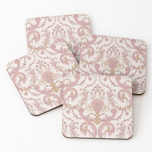 Item preview, Delicate Rococo Floral Pattern | Soft Pink Gold Ornate Seamless Repeat designed and sold by Midnight Veil Designs.