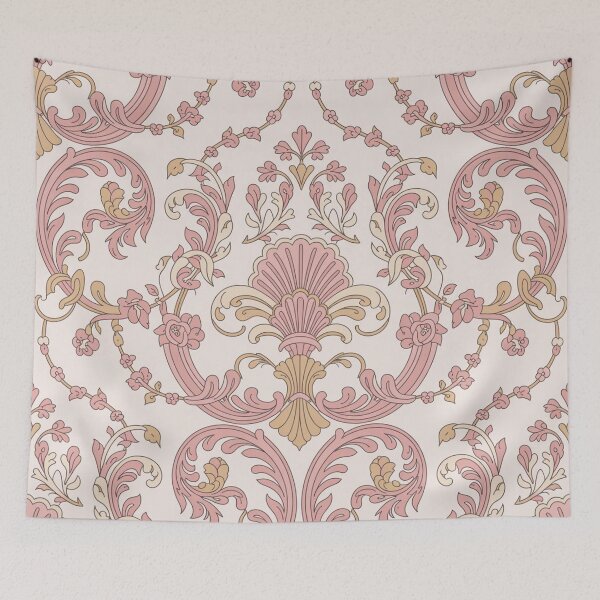 Item preview, Delicate Rococo Floral Pattern | Soft Pink Gold Ornate Seamless Repeat designed and sold by Midnight Veil Designs.