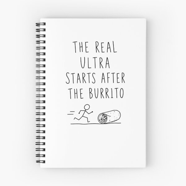 Item preview, The Real Ultra Starts After the Burrito | Ultrarunning Humor  designed and sold by Earn Your View Trail Company.