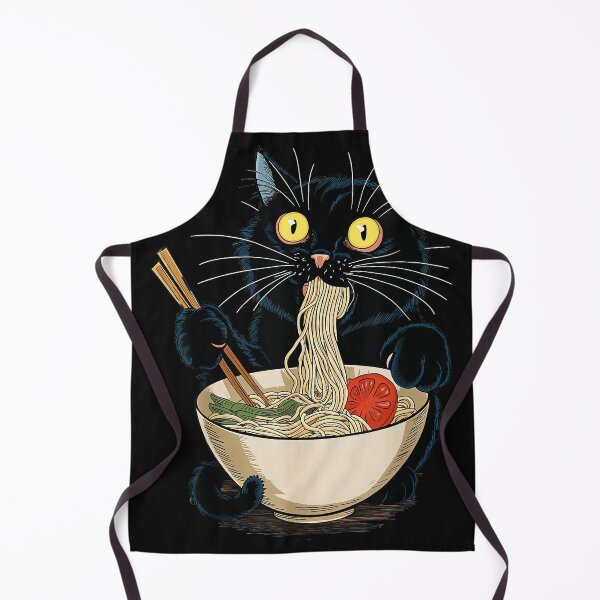 Item preview, Funny Black Cat Eating Ramen Noodles Japanese Food Lover designed and sold by AmaXONIC.