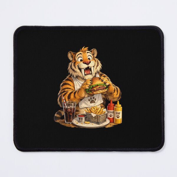 Item preview, Saber Tooth Tiger Enjoying A Burger designed and sold by Timowo Studio | Fine Line Wildlife Art & Modern Nature Graphics.