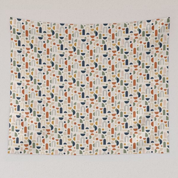 Item preview, Modern Geometric Bauhaus Wallpaper Print, Mid Century Abstract Wall Art, Scandinavian Pattern Decor, Minimalist Retro Shapes, Contemporary Home Design designed and sold by Hookesmode.