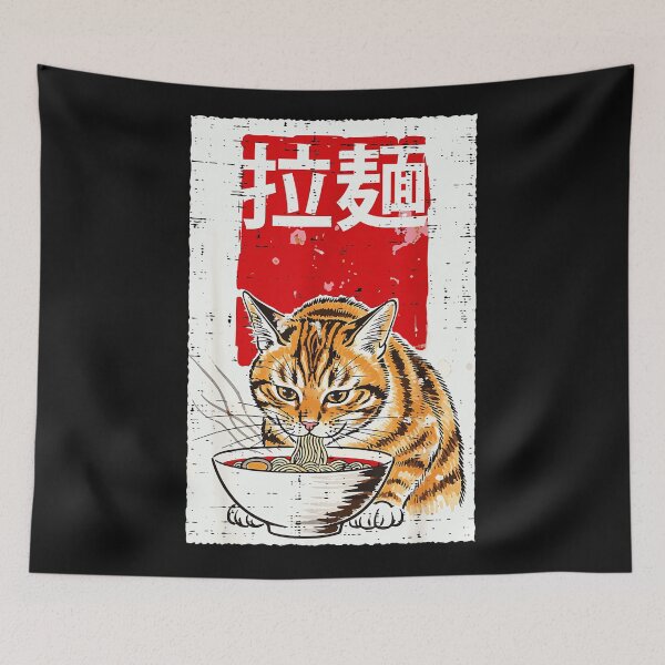 Item preview, Ramen 拉麺 Cat Japanese Noodle Lover designed and sold by AmaXONIC.
