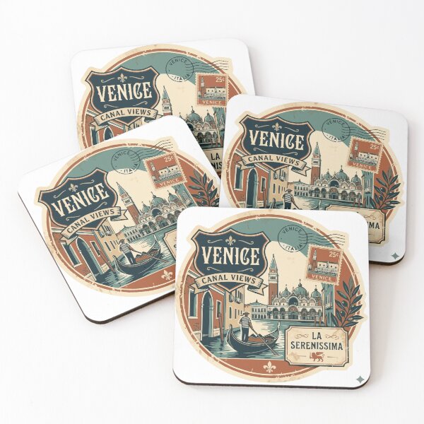 Item preview, Venice Italy Vintage Travel Retro Gondola Art designed and sold by CharaFei..