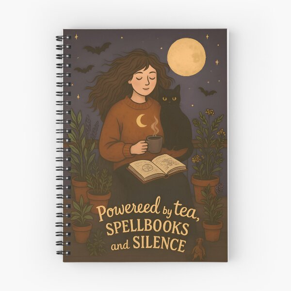 Item preview, Powered by Tea, Spellbooks and silence - Autumn designed and sold by Mission Ready.