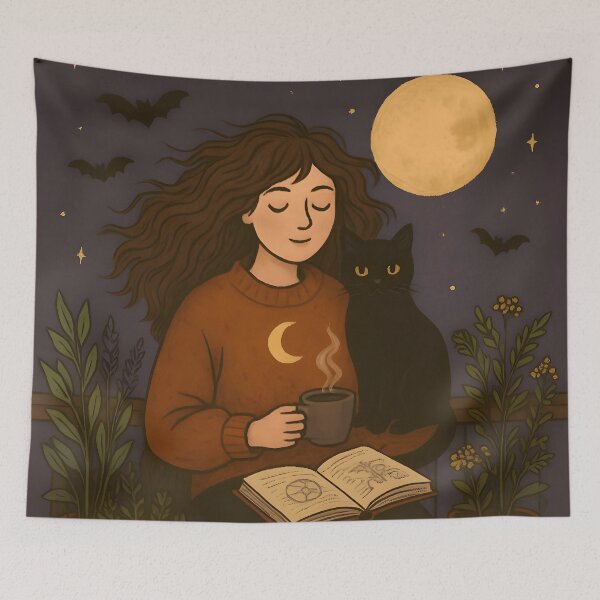 Item preview, Powered by Tea, Spellbooks and silence - Autumn designed and sold by Mission Ready.