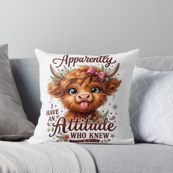 Item preview, Apparently I Have An Attitude Highland Cow designed and sold by Sovereign Supply Co..