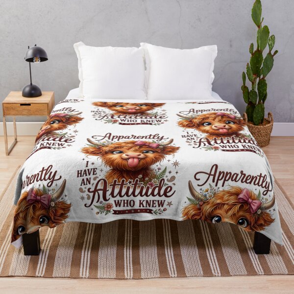 Item preview, Apparently I Have An Attitude Highland Cow designed and sold by Sovereign Supply Co..
