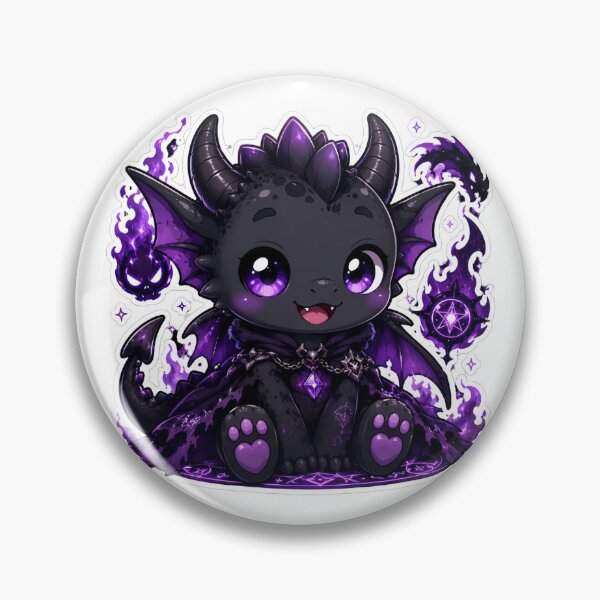 Item preview, Dark Anime Dragon Kawaii Sticker designed and sold by PixelMood Stickers.