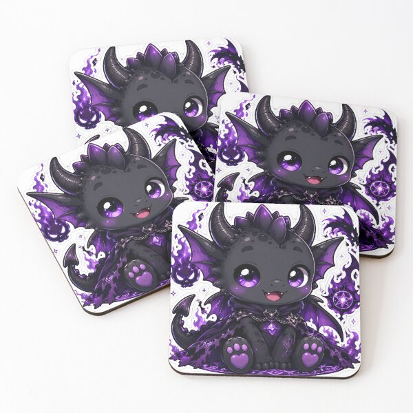 Item preview, Dark Anime Dragon Kawaii Sticker designed and sold by PixelMood Stickers.