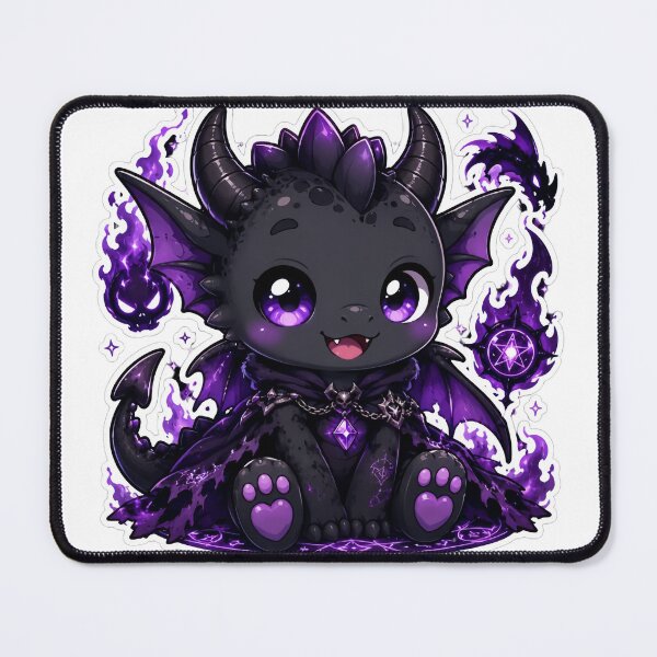 Item preview, Dark Anime Dragon Kawaii Sticker designed and sold by PixelMood Stickers.