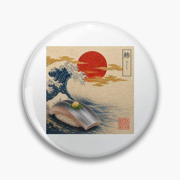 Item preview, Aji Horse Mackerel Nigiri — Ukiyo-e Japanese Sushi Art designed and sold by nurusubetei.