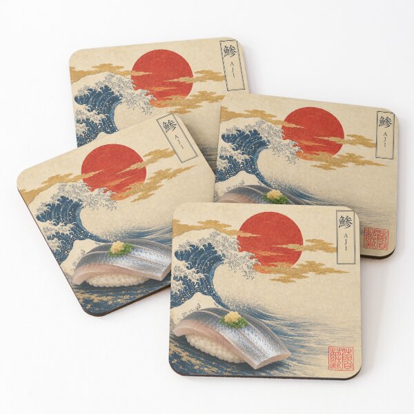 Item preview, Aji Horse Mackerel Nigiri — Ukiyo-e Japanese Sushi Art designed and sold by nurusubetei.