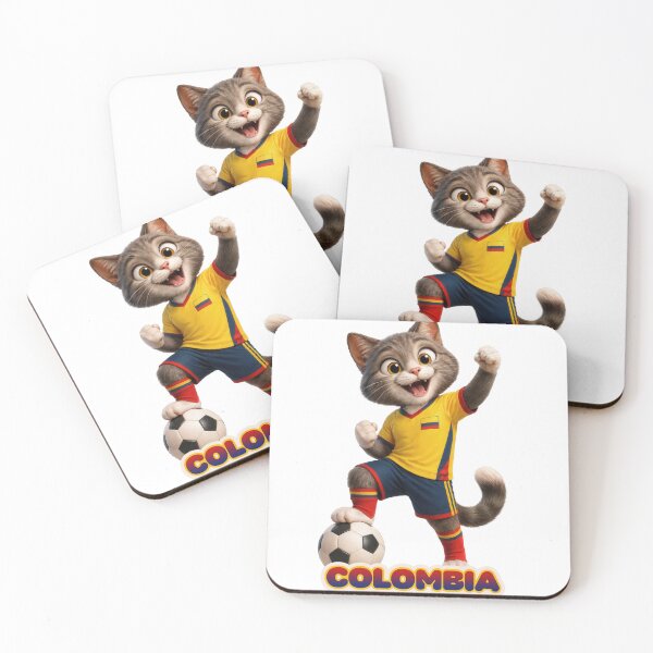 Item preview, Sticker - Decal - Colombia Soccer Cat Pride designed and sold by ForeverPrintsOK.
