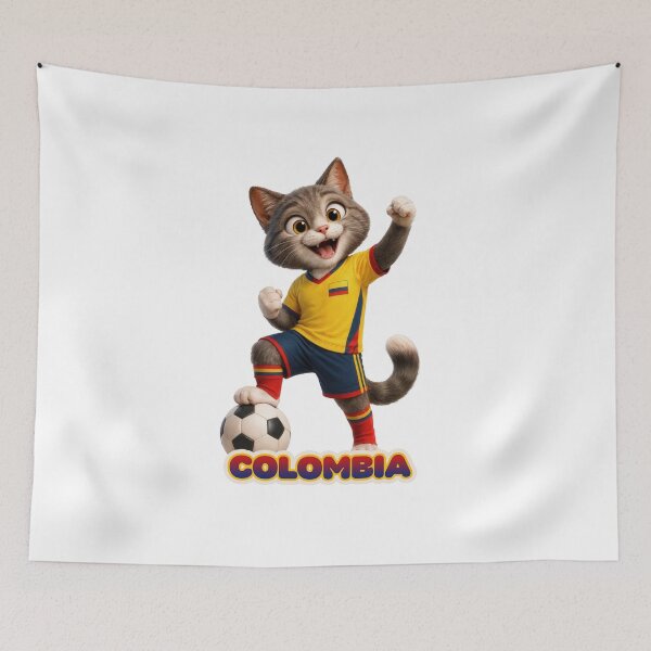 Item preview, Sticker - Decal - Colombia Soccer Cat Pride designed and sold by ForeverPrintsOK.