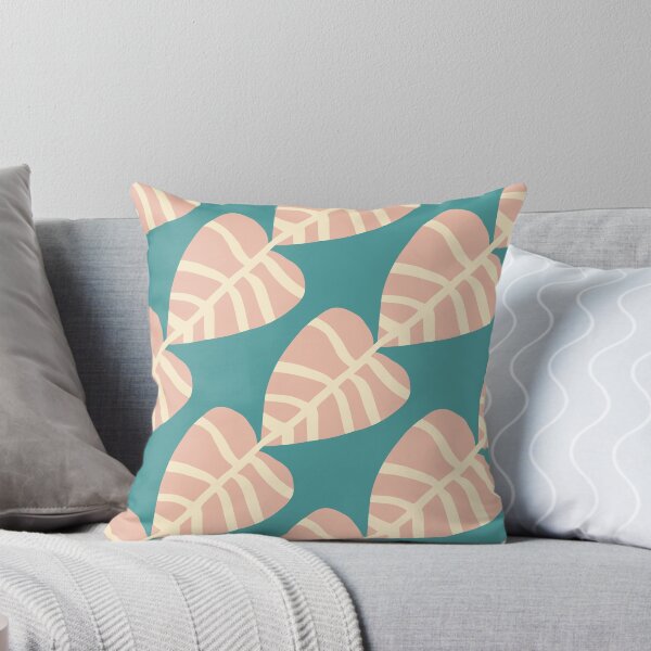 Item preview, Minimalist Boho Tropical Leaves Pattern in Dusty Pink and Teal designed and sold by AMS.