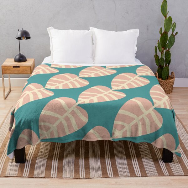 Item preview, Minimalist Boho Tropical Leaves Pattern in Dusty Pink and Teal designed and sold by AMS.