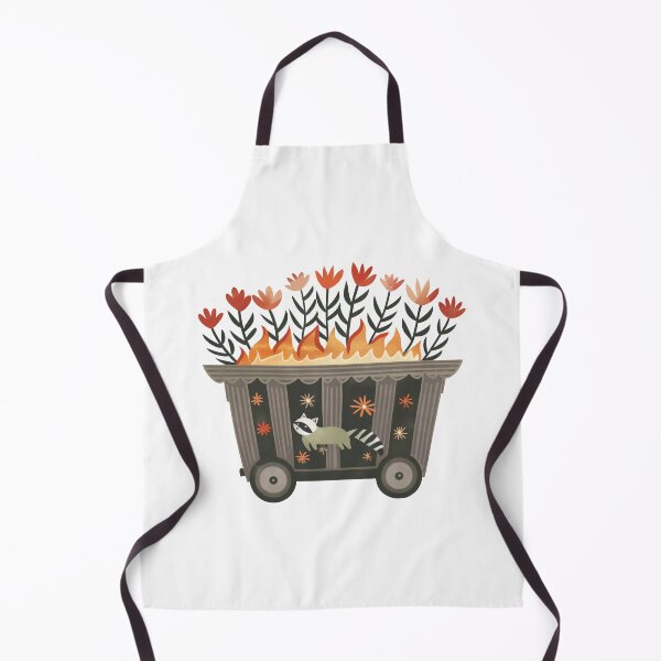Item preview, Scandinavian Folk Art, Dumpster Fire With Raccoon designed and sold by xiao xuans.