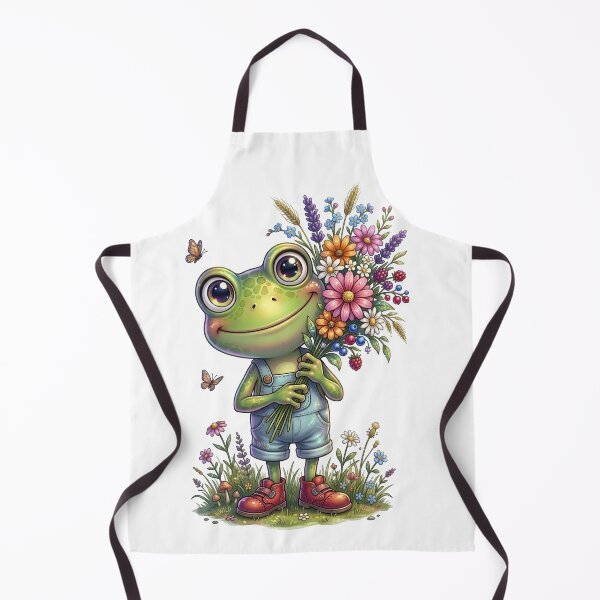 Item preview, Cute Frog Holding Wildflower Bouquet designed and sold by Sovereign Supply Co..
