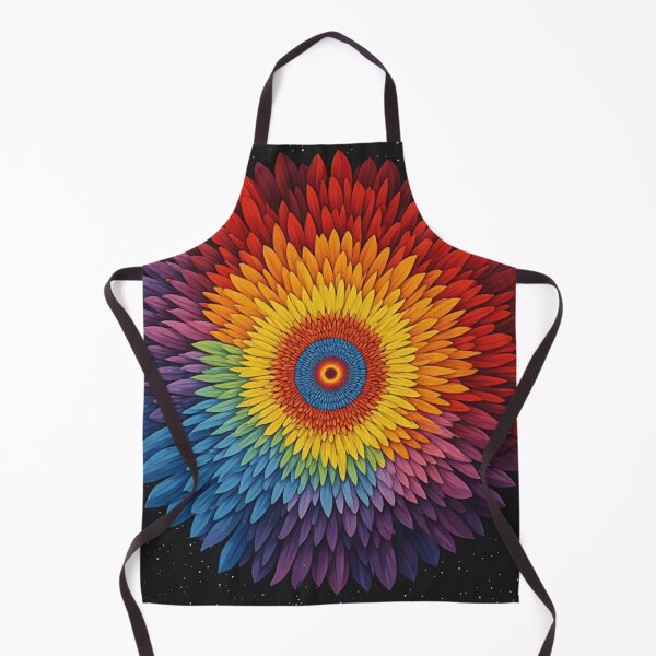 Item preview, Psychedelic Rainbow Floral Mandala Optical Illusion Art designed and sold by Resolution Retro.