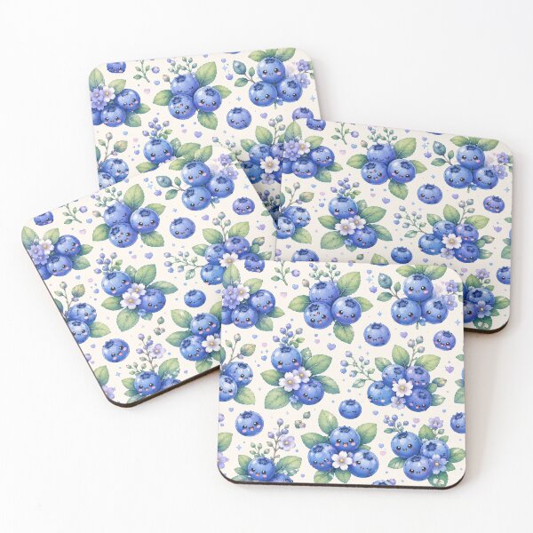Item preview, Kawaii Blueberry Cottage Garden Pattern | Cottagecore Berry Floral Seamless Design designed and sold by Aramdesing.
