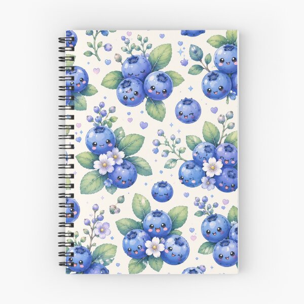 Item preview, Kawaii Blueberry Cottage Garden Pattern | Cottagecore Berry Floral Seamless Design designed and sold by Aramdesing.