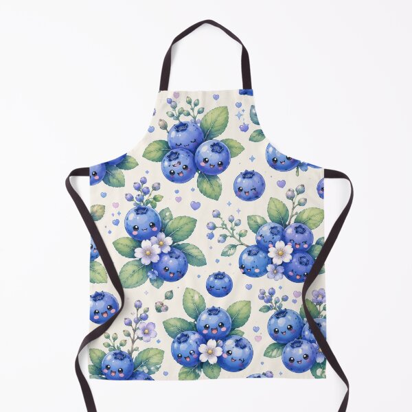 Item preview, Kawaii Blueberry Cottage Garden Pattern | Cottagecore Berry Floral Seamless Design designed and sold by Aramdesing.