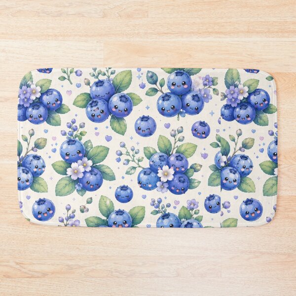Item preview, Kawaii Blueberry Cottage Garden Pattern | Cottagecore Berry Floral Seamless Design designed and sold by Aramdesing.