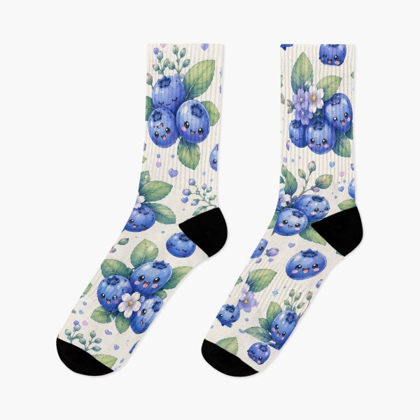 Item preview, Kawaii Blueberry Cottage Garden Pattern | Cottagecore Berry Floral Seamless Design designed and sold by Aramdesing.