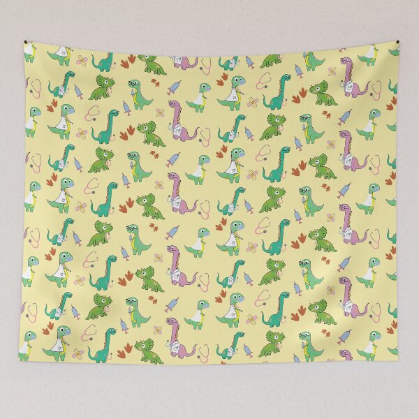 Item preview, Cute Medical Dinosaur Pattern | Kawaii Dino Doctor & Nurse Design for Pediatric Clinics and Healthcare Heroes designed and sold by karolaart.