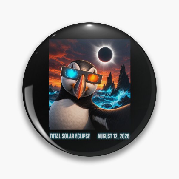 Item preview, Iceland Total Solar Eclipse 2026 August 12 Puffin Selfie designed and sold by clothesy7.