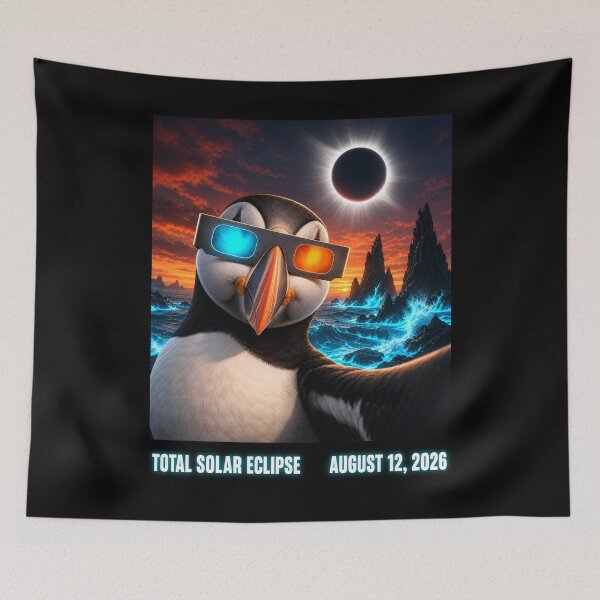 Item preview, Iceland Total Solar Eclipse 2026 August 12 Puffin Selfie designed and sold by clothesy7.