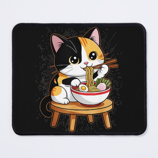 Item preview, Calico Cat Eating Ramen Japanese Noodle Foodie designed and sold by AmaXONIC.