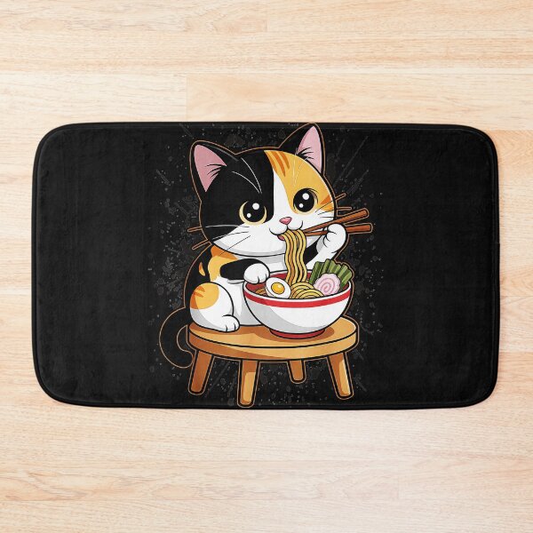 Item preview, Calico Cat Eating Ramen Japanese Noodle Foodie designed and sold by AmaXONIC.