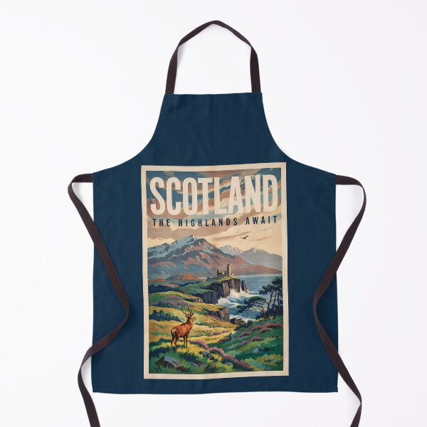 Item preview, Scotland Scottish Highland Deer Illustration Travel Art Vintage designed and sold by KrisSidDesigns.