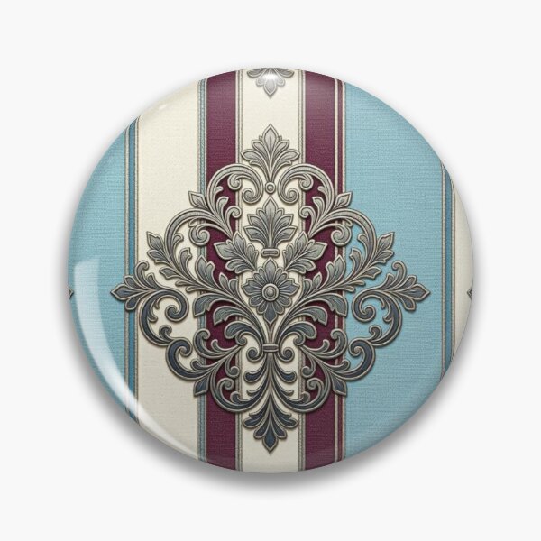 Item preview, Oat, Sky Blue & Burgundy Striped Damask designed and sold by DesignsByPrnces.