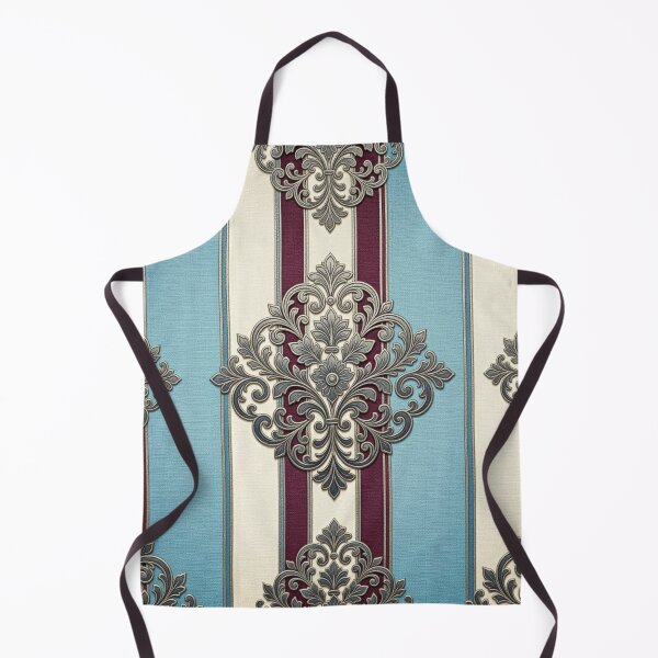 Item preview, Oat, Sky Blue & Burgundy Striped Damask designed and sold by DesignsByPrnces.