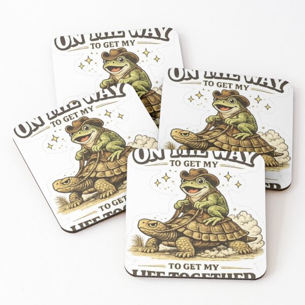 Item preview, On The Way To Get My Life Together Frog on Turtol Design Sticker ! On The Way To Get My Life Together Frog Sticker — Cute Motivational Planner Vinyl Sticker designed and sold by Ulikedigital14.