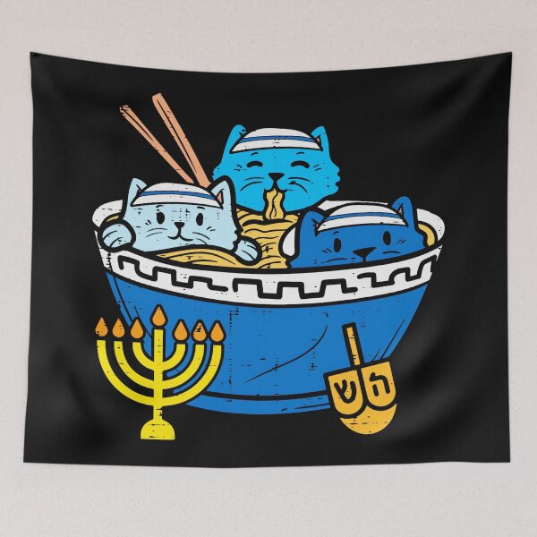 Item preview, Hanukkah Cats Jewish Holiday Menorah Dreidel designed and sold by AmaXONIC.