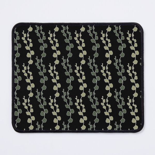 Item preview, Minimalist Sage Green Eucalyptus Vines Pattern on Black designed and sold by AMS.