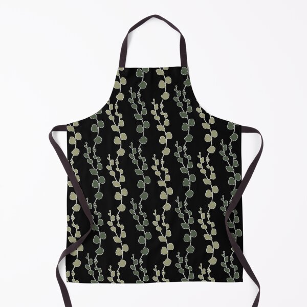 Item preview, Minimalist Sage Green Eucalyptus Vines Pattern on Black designed and sold by AMS.