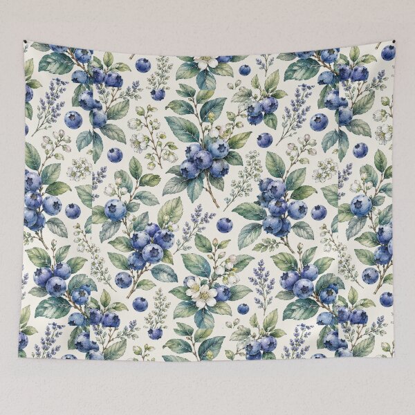 Item preview, Blueberry Cottage Garden Pattern | Cottagecore Berry Floral Seamless Design designed and sold by Aramdesing.