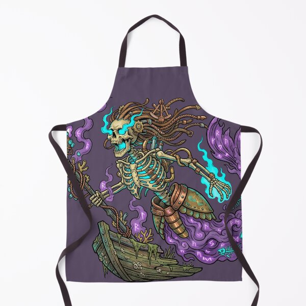 Item preview, Dark Fantasy Steampunk Skeleton Mermaid Trident designed and sold by PerfectTerrible.