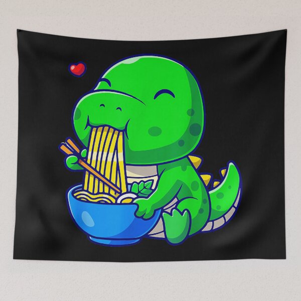 Item preview, Cute Happy Dinosaur Ramen Noodle Lover Foodie designed and sold by AmaXONIC.