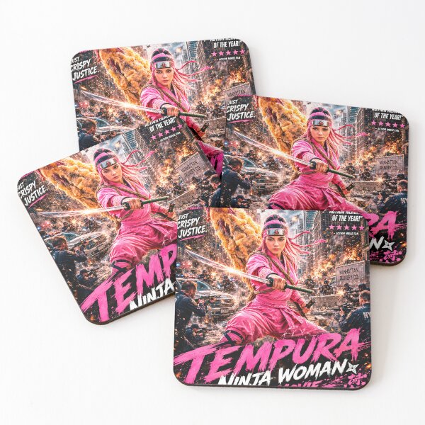 Item preview, Tempura Ninja Woman: The Ultimate Deep-Fried Action Cult Classic designed and sold by Surreal Characters & Cute Pups.