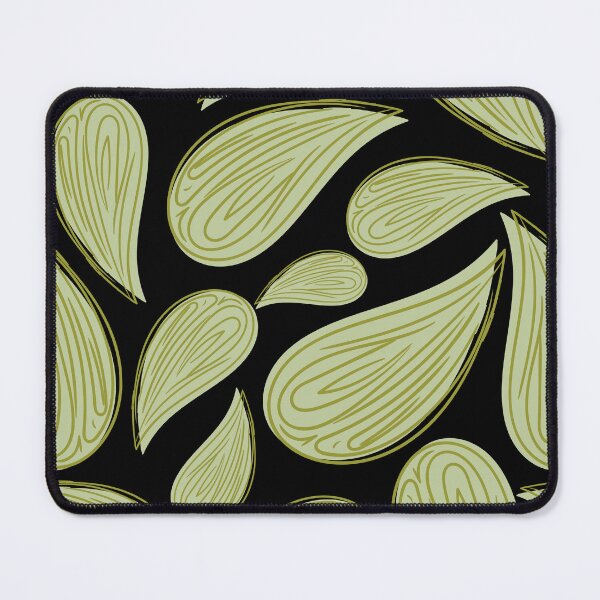 Item preview, Retro Olive Green Psychedelic Paisley Pattern on Black designed and sold by AMS.