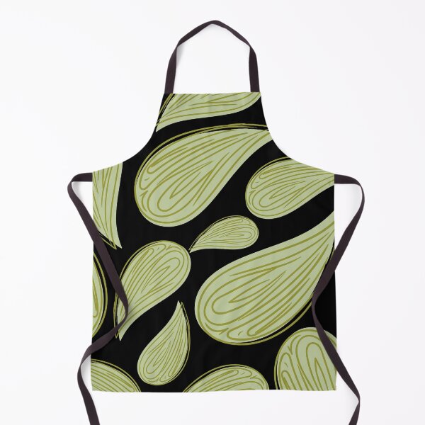 Item preview, Retro Olive Green Psychedelic Paisley Pattern on Black designed and sold by AMS.