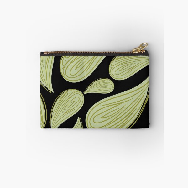 Item preview, Retro Olive Green Psychedelic Paisley Pattern on Black designed and sold by AMS.